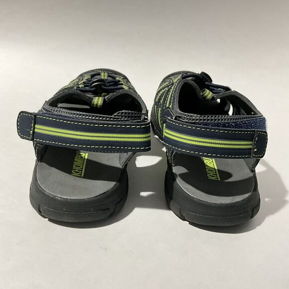 Khombu Sandals Kids Size 2 Gray Green Accents Dillon Breathable Closed Toe - Picture 7 of 11